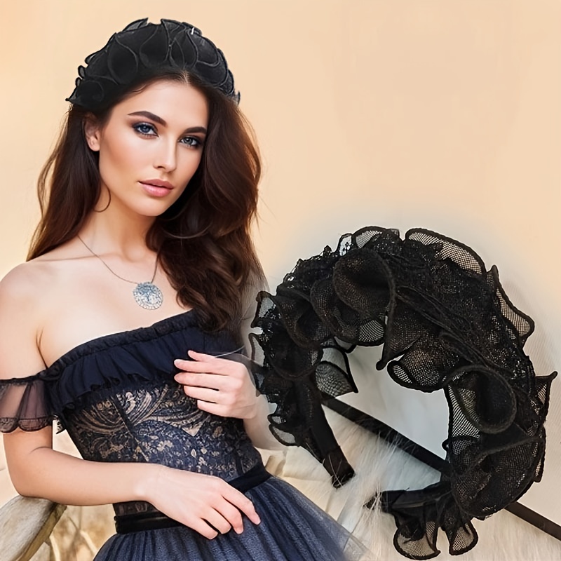 

1pc Vintage Mesh Decorative Head Band Elegant Non Slip Hair Hoop Trendy Hair Accessories For Women And Daily Uses