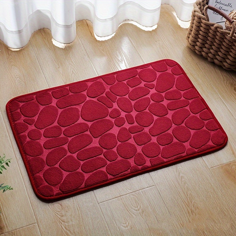 

Soft Cobblestone Pattern Bath Rug - Non-slip, Quick Dry & Absorbent Shower Mat For Home, Kitchen, Laundry & Bedroom