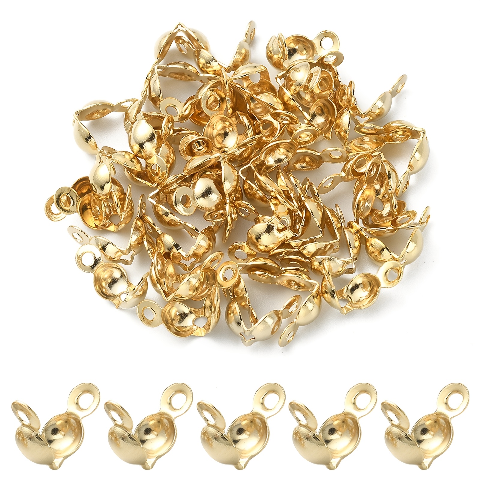 TEMU Aproximadamente 50 broches de acero inoxidable de 3 mm, cierres a presión, accesorios de joyería adecuados para la producción de pulseras y