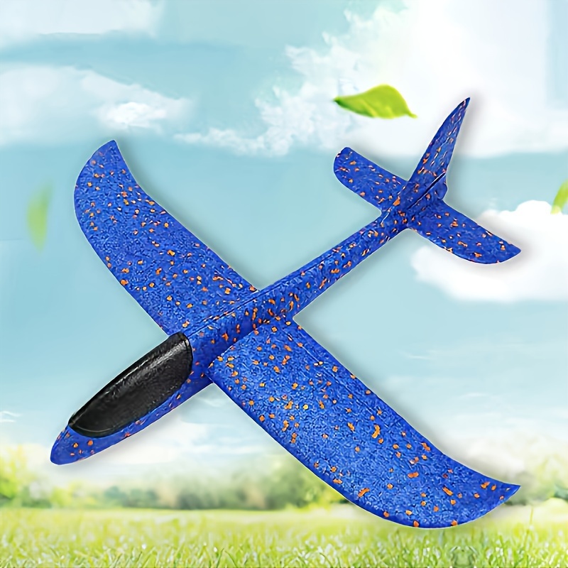 

2pcs Outdoor Beach Large Foam Airplane, Hand Throwing Spinning Toy, Outdoor Throwing Toy, Blue