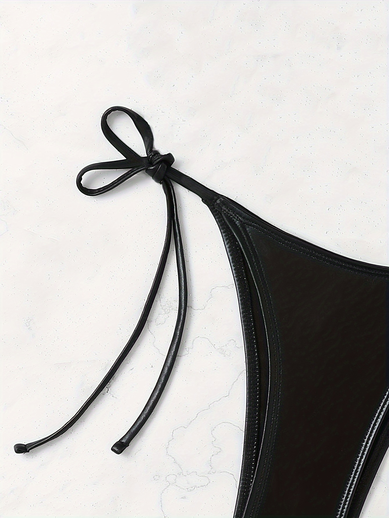 New Sexy Shiny Fabric Split Bikini Swimsuit for Women