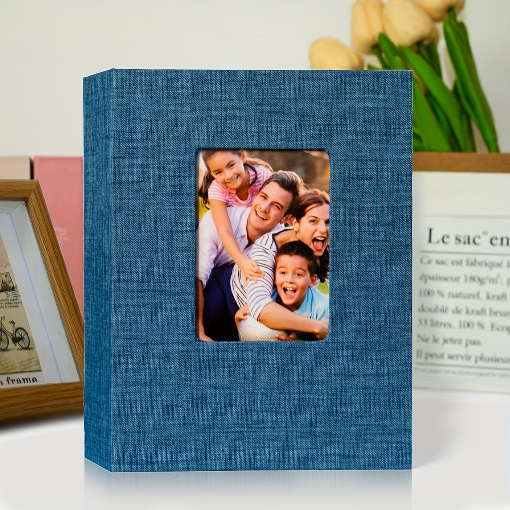 TEMU Album Fotografico 5x7 Pollici per 100 Foto, Libro con Tasche a Inserimento e in Tessuto Lino, Grande Capacit� per Famiglia, Matrimonio, Viaggi,
