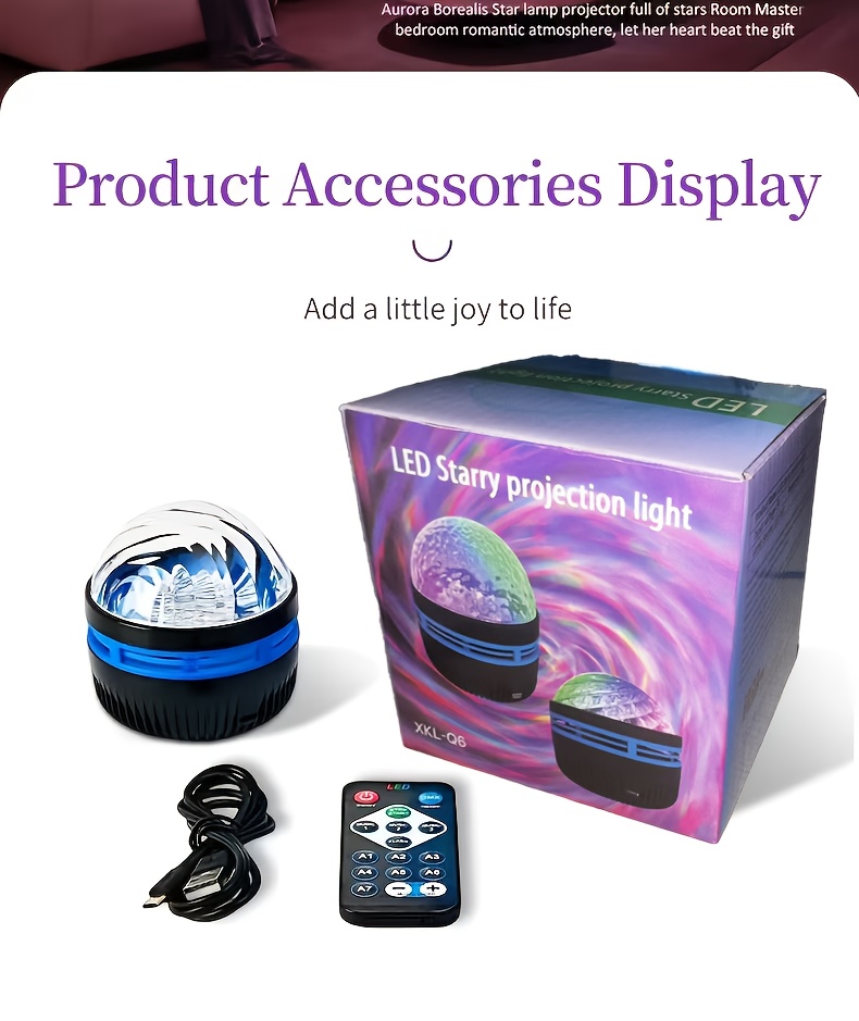 RGB Multicolor Ajustabil Efect Aurora, Potrivit pentru Decorarea Dormitorului și a Tavanului, Materiale de Înaltă Calitate și Măiestrie Exquisită, Perfect pentru Living, Camping, Nuntă și Decor Tavan Petrecere, Cadou Surpriză Ideal de Ziua de Naștere