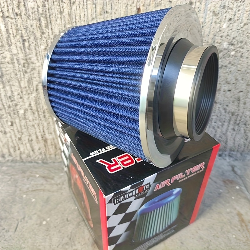 TEMU Universal Racing Car Air Filter Performance 3" Red/blue/black