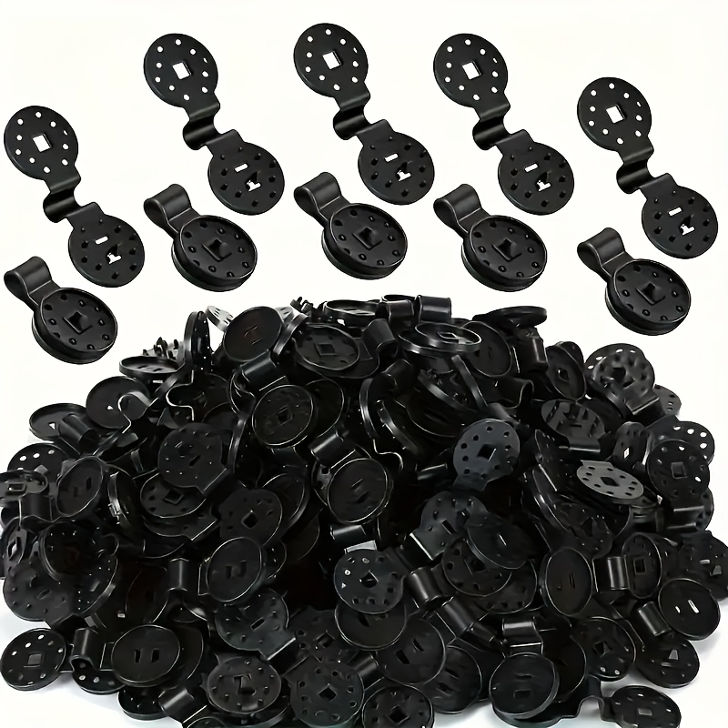 

200-pack Heavy-duty Black Plastic Sunshade Fabric Clips, Round Grip Clamps For Sun Netting, Garden, Greenhouse, Patio, Plant Cover Fixation, 7.5cm X 2.8cm