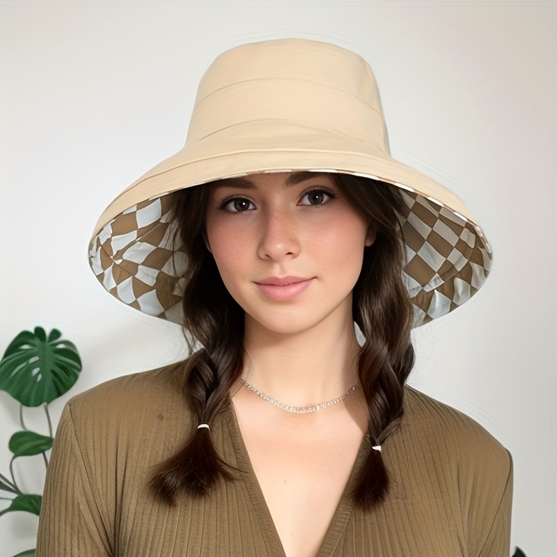 Vintage Flower Embroidery Bucket Hat Plain Casual Thin Basin Hat Lightweight Sun Hats for Women,Temu