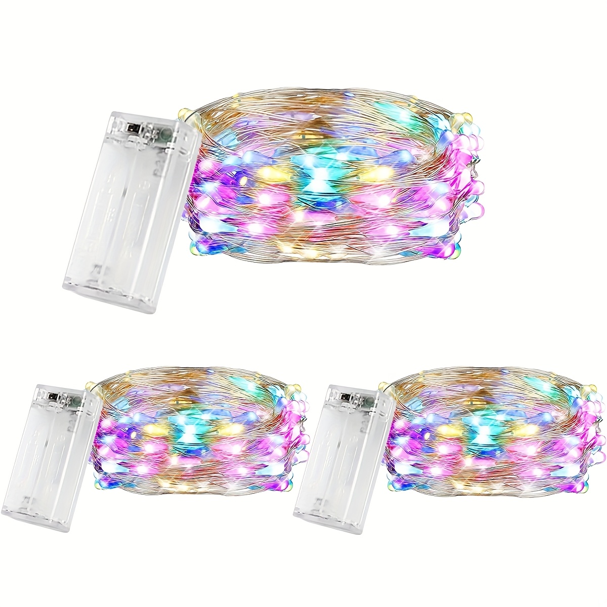 TEMU 3pcs Fairy Lights With Timer, Battery Copper Wire Fairy Lights 30 Leds Fairy String Lights Indoor, For Diy Crafts, Wedding Decor, Mason Jars,