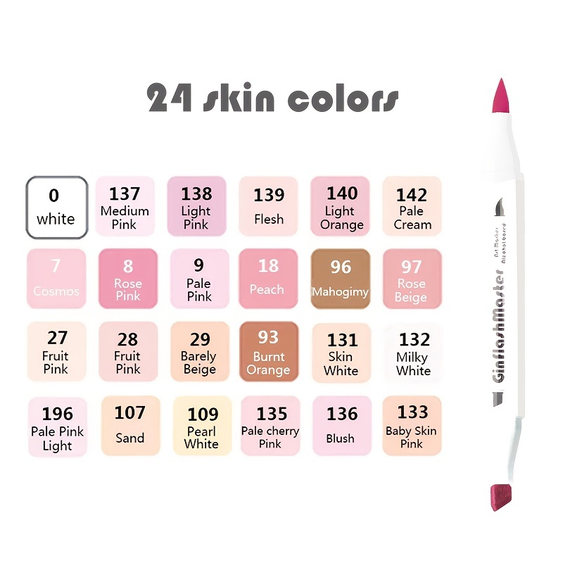 

Ginflash Soft Brush 24colors Art Markers Brush Pen Based Markers Dual Tipped Manga Drawing Art Supplie