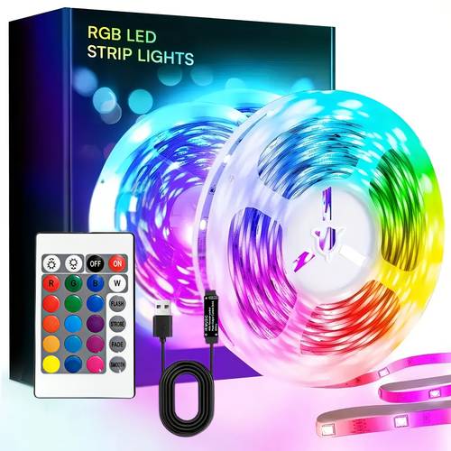 This Extra-Long 50- Intelligent RGB LED Light Strip Features Music-Synchronized Color-Changing Capabilities, Dimming/Tailoring Functions, And 16 Million Colors, Making It Suitable for Occasions Such As Family Parties And Christmas
