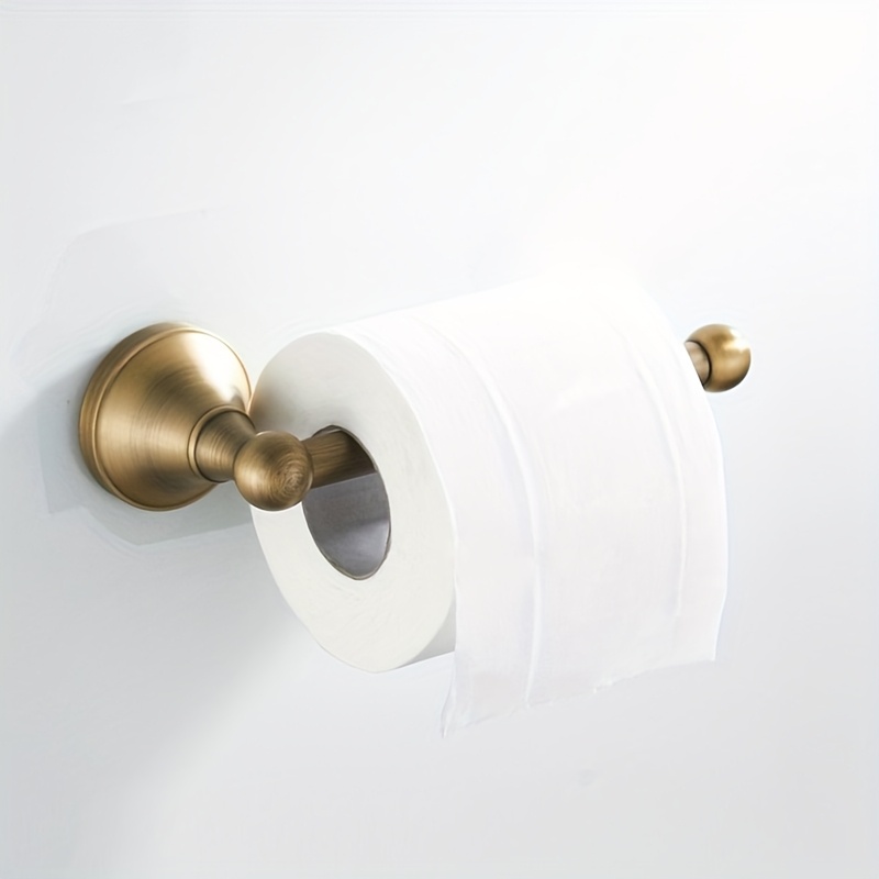 E-shop Gebürsteter Messing Toilettenpapierhalter - Wandmontierter Badezimmer-Rollenhalter mit einfacher Installation, ohne Schrauben oder Werkzeuge,