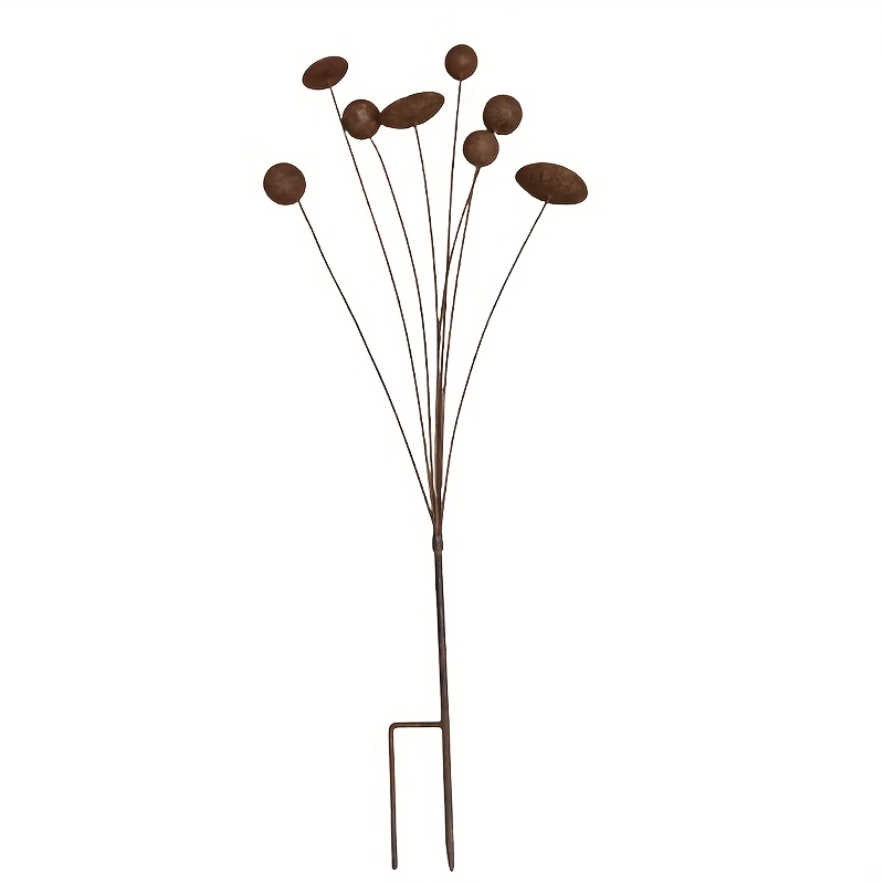 E-shop Metallische kinetische Blumen-Dekogartenstecker, Geschenk für den Außenbereich, einzigartige Skulptur „Rostblüten & -knospen“, verleiht Ihrem