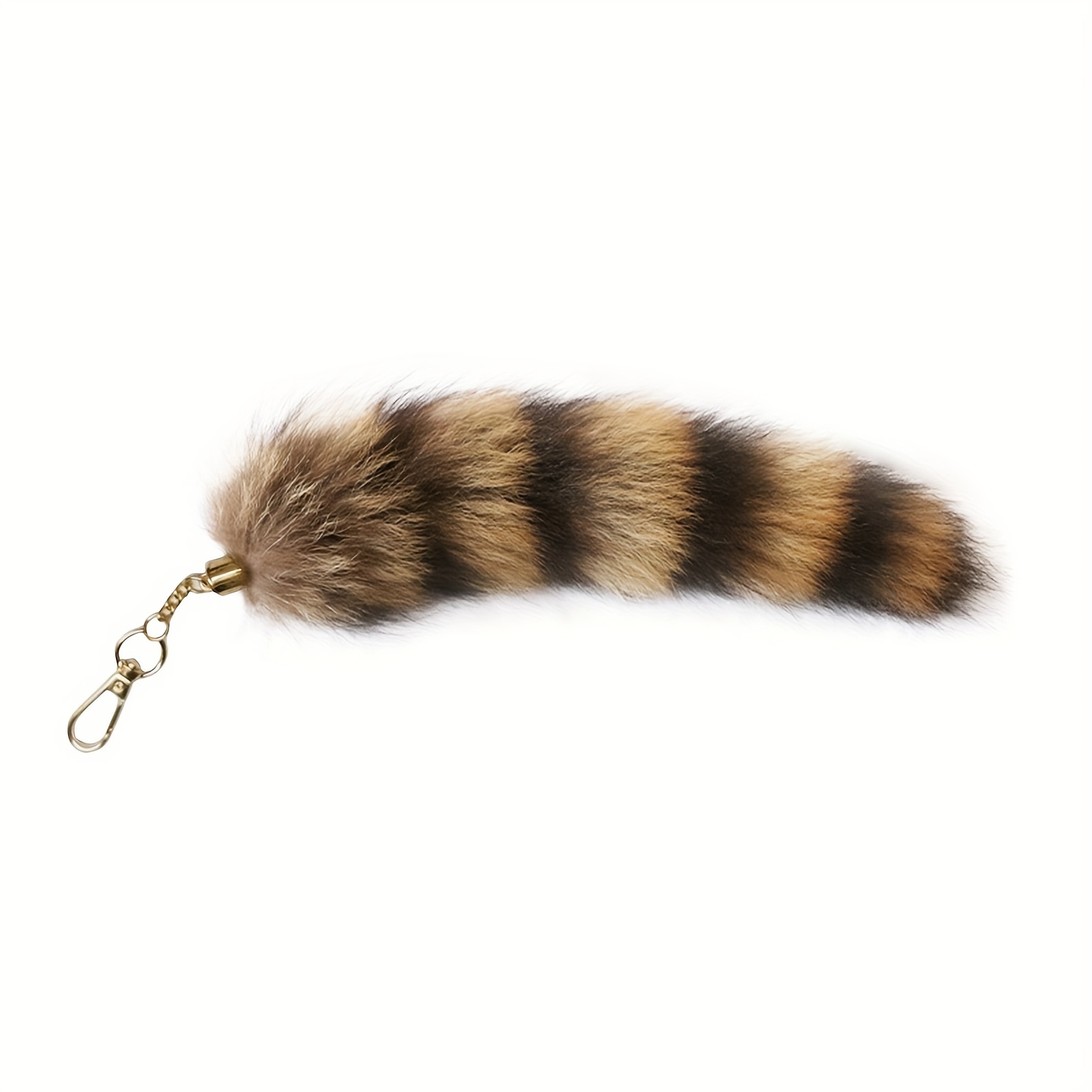 1pc Plush Raccoon Tail Keychain Charm - Soft Fluffy Key Holder With , Decorative Bag Accessory For Women S, Cute Gift For Keys & Small Items, Raccoon Gifts, Design, Finish