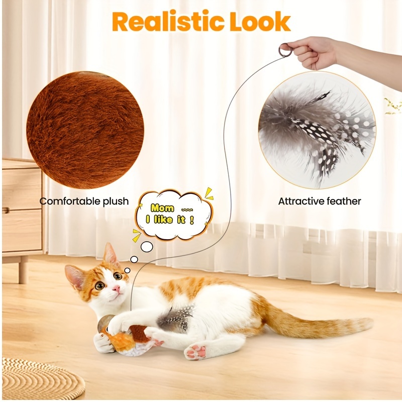 Bird Shaped Interactive Cat Toy Chewable Toy Hanging Flying - Temu