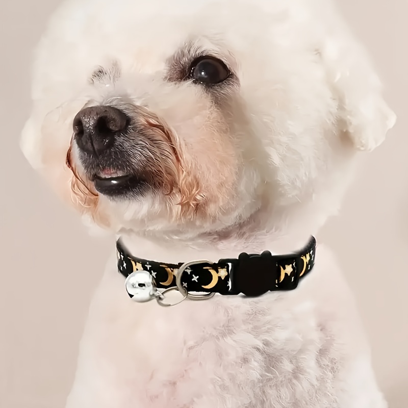 Personalized Cat Collar, Stars and Moon Design with Bell