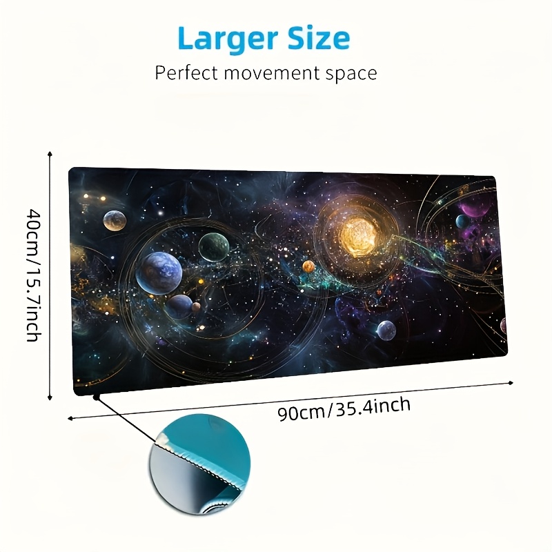E-shop Mauspad mit for Galaxy-Kunst-Design – Lebhaftes Sonnensystem- Universum-Muster, Polyesterfaser, ideal für Büro, Gaming oder als