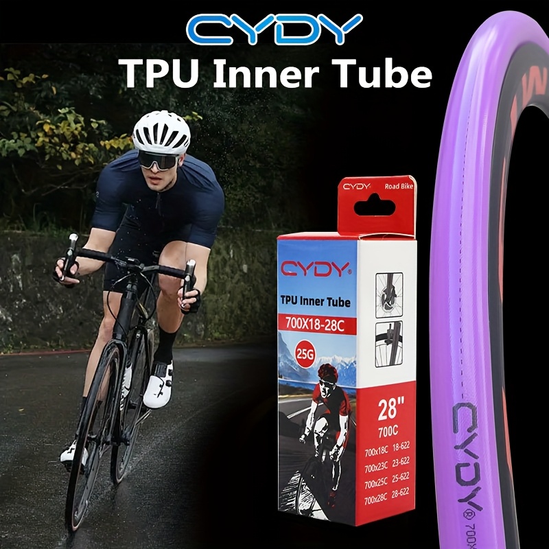 700x18/23/25/28C Road Bike Inner Tube 25g Ultralight TPU Tube with  Patch, High-Puncture-Resistant, 700C Tire Compatible for *'