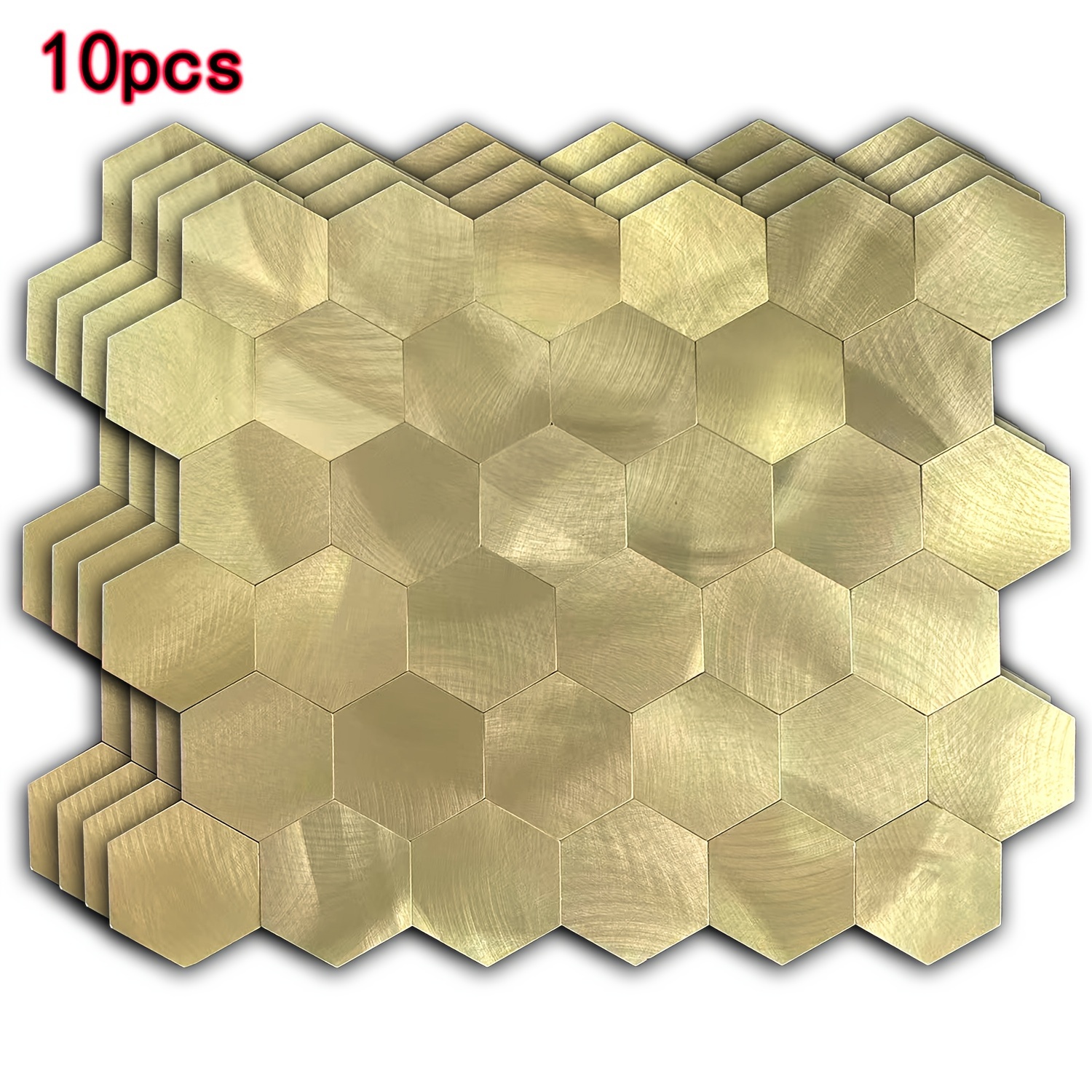 10pcs Self-adhesive Wall Stickers With Adhesive, Peel And Stick Backsplash Tiles, Rainbow Triangle Aluminum Surface Metal Mosaic Sticker, Rainbow-colored Wall Sticker For Living Room, Rv, Bar