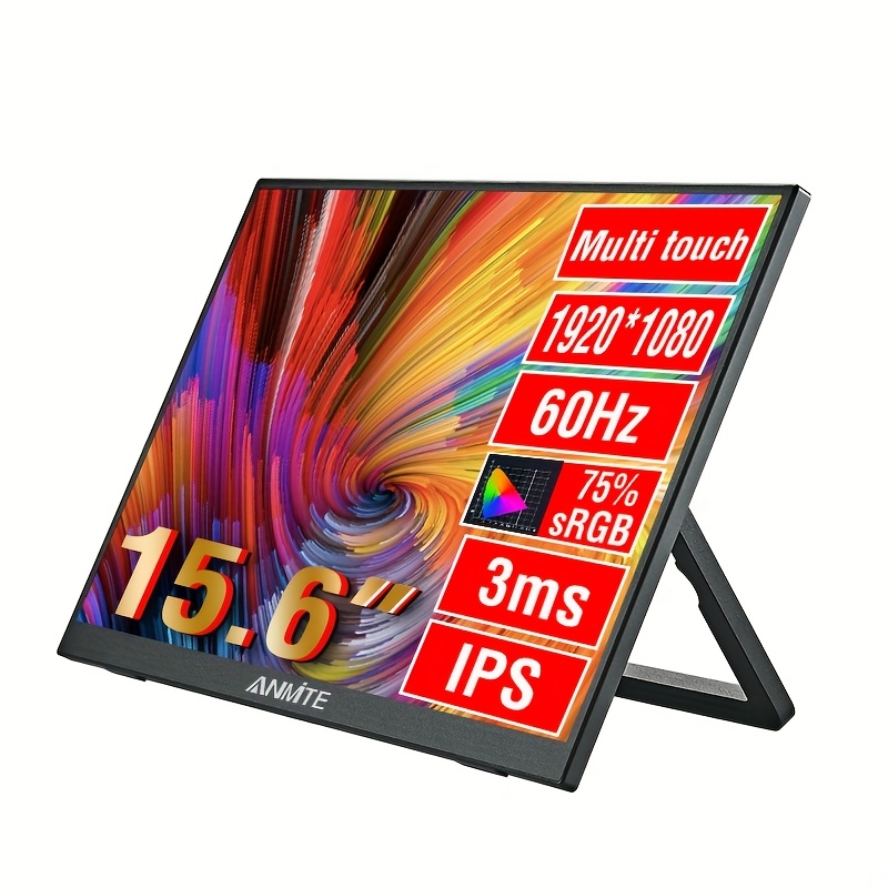 TEMU Anmet 15.6 Inch Portable Touch Screen Monitor Compatible With Laptop Gaming Expansion Monitor For   Ps5/4pcs