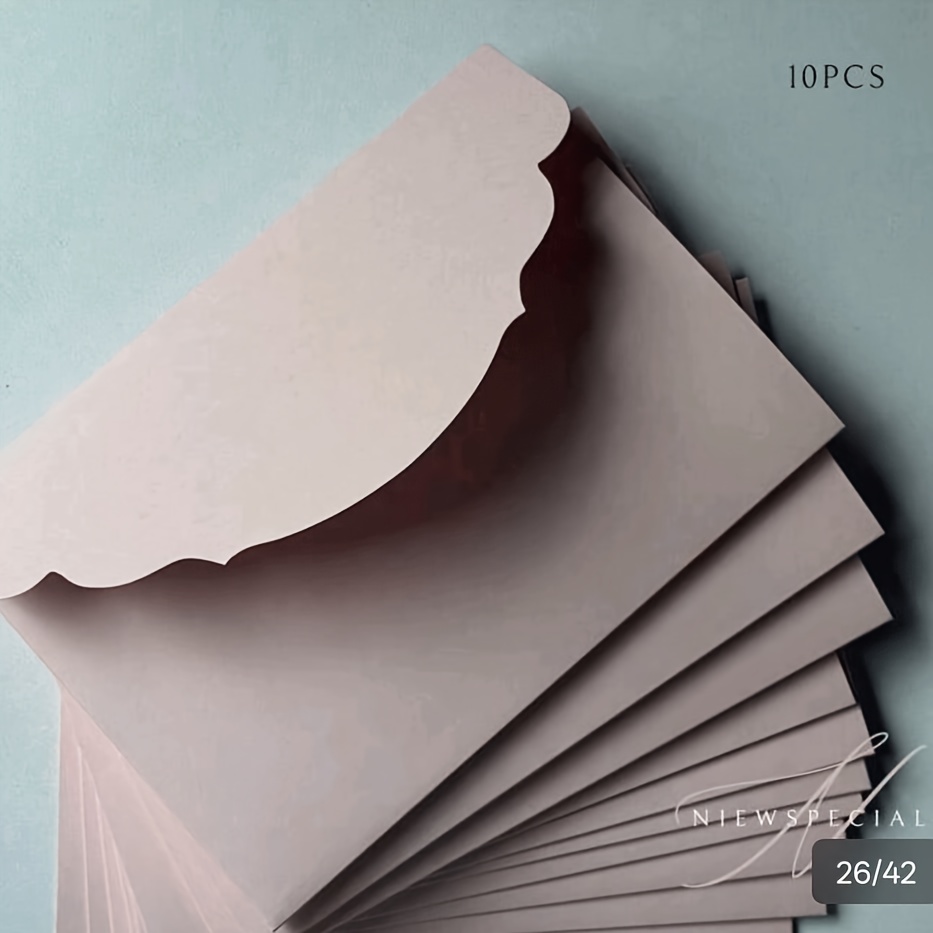 TEMU 10pcs -fold Pocket Wedding Invitation Envelopes, Simple Invitation Envelopes For Engagement, Christening, Diy Invitations, 5*7 Inch Invitations,