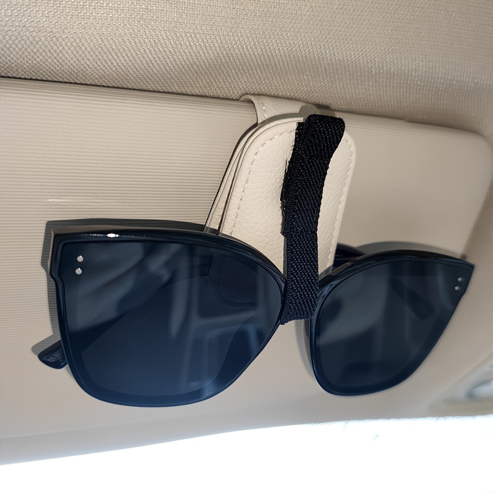 1 Pza. Soporte Magnético Gafas Sol Cuero Pu Visor Carro - Temu