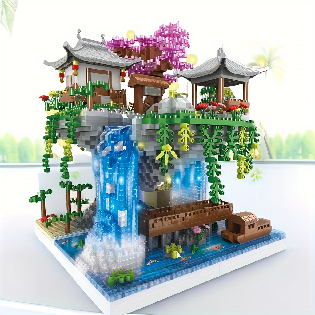 Fishing Village Hut Building Block Diy Puzzle Microparticle - Temu