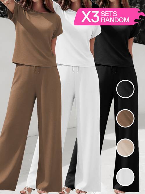random 3 sets of womens athletic casual outfits