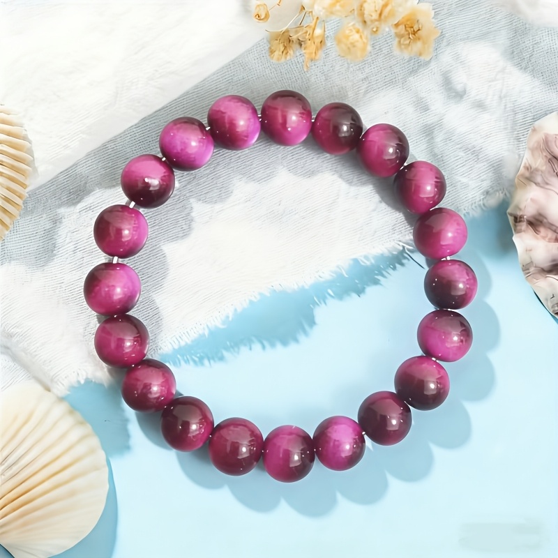 Women's Tiger Eye Stone Bead Bracelet, Festive Gift