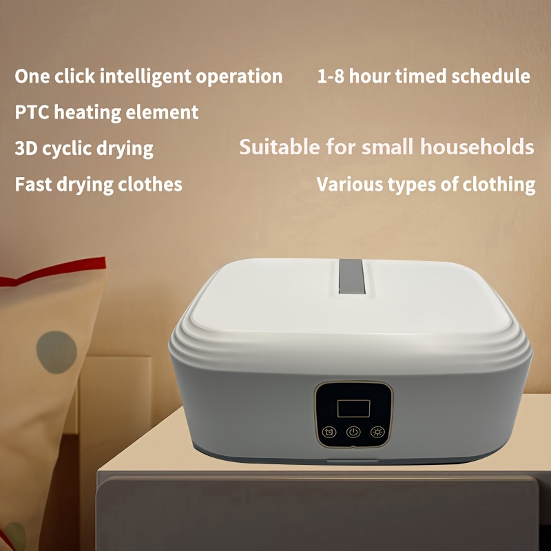 Image of Portable Folding Clothes Dryer With Digital Display & Smart Touch Panel - Plug-in Compact Dryer Suitable For Home, Travel, Camping - Fast Drying Machine With C-type Plug (220-240v)