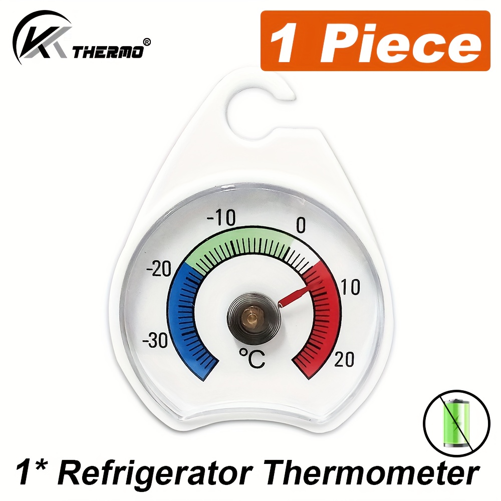 TEMU 1 o 2 pezzi di termometro per frigorifero KT THERMO con gancio - da -30簞C a 20簞C (-22簞F a 68簞F), non richiede batteria, a colori chiaro da -30簞C