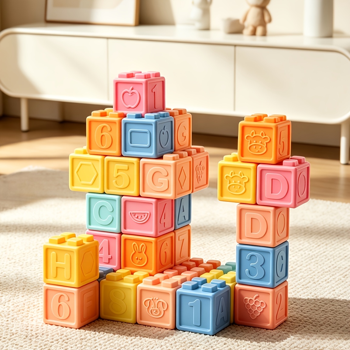 6pcs Interactive Interlocking Stacking Building Blocks