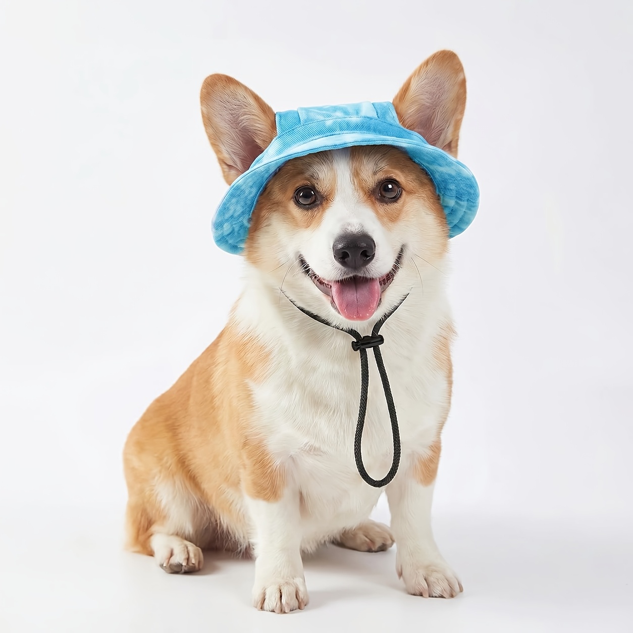   anti choking hat with adjustable strap ear exposing design fishermans cap pet headwear sun protection hat for summer Product details 7