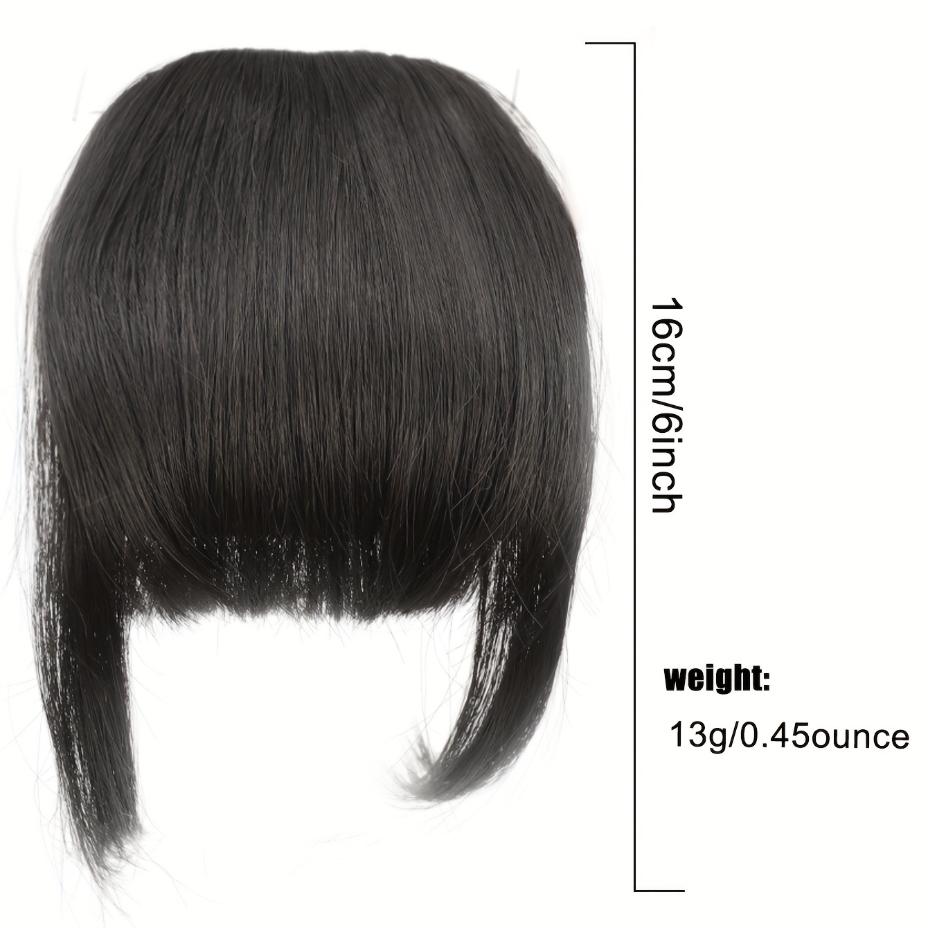 womens straight synthetic clip in hair bangs 6 inch comfortable breathable mesh versatile hairpiece for all   air fringe extension details 5