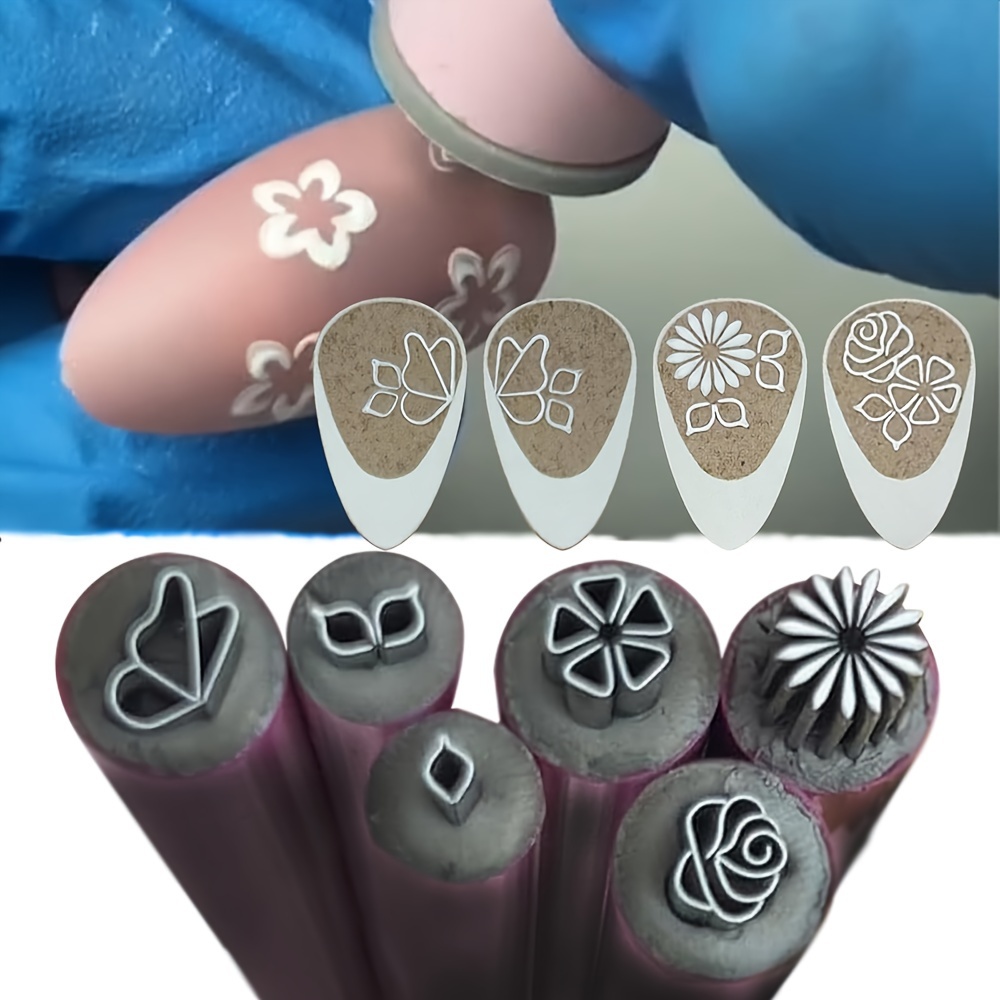 

Ensemble de 6 stylos de tampon de nail art - de fleurs et , kit de décoration de nail art DIY, outils de parfum pour graffiti sur ongles, création de intriqués sur les ongles