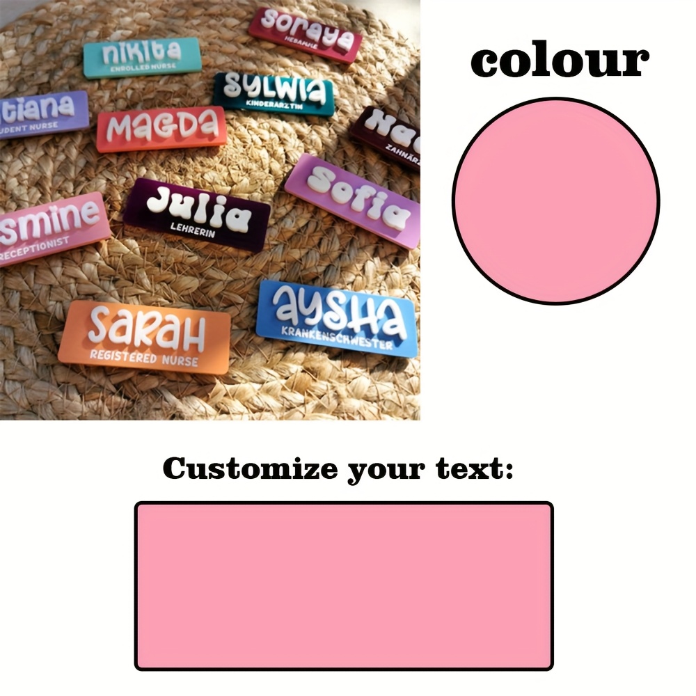 TEMU Custom Work Badges, Work Id Badges, Personalized Badges, Acrylic Badges, For Educators | Nurses | Doctors | Teachers | Dentists | Midwives | |