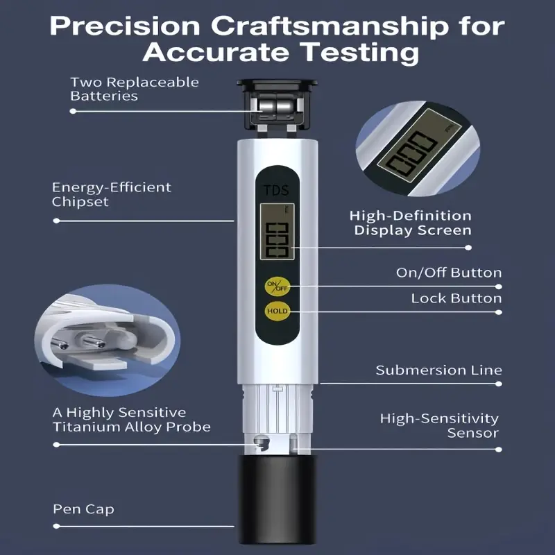 high digital ph meter 0 01ph tester with lcd display for hydroponics home drinking water pools and aquariums battery powered water testers for drinking water Product details 8