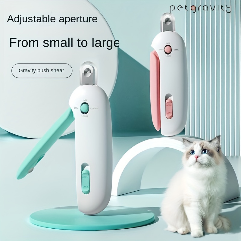 

Professional Pet Nail Trimmer With Adjustable Aperture, Plastic Material, No Battery Required – Suitable For Cats And Dogs, Claw Care Grooming Tool With Splash Guard