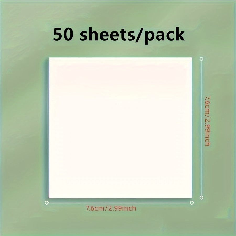 2 Packs 100 Sheets Transparent Waterproof Sticky Notes, 7.59x7.59cm Square Self-Adhesive Notebook for Diary & Book Annotation, Ideal for School & Office Organization
