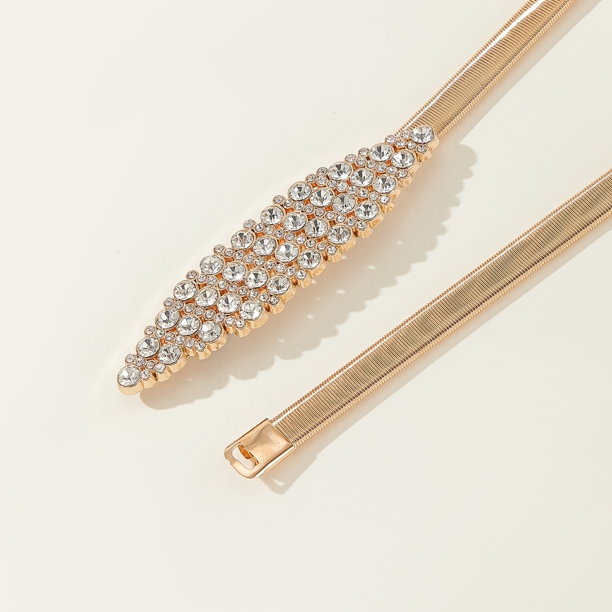 Women's Rhinestone Elastic Chain Belt, Formal Dress Accessory