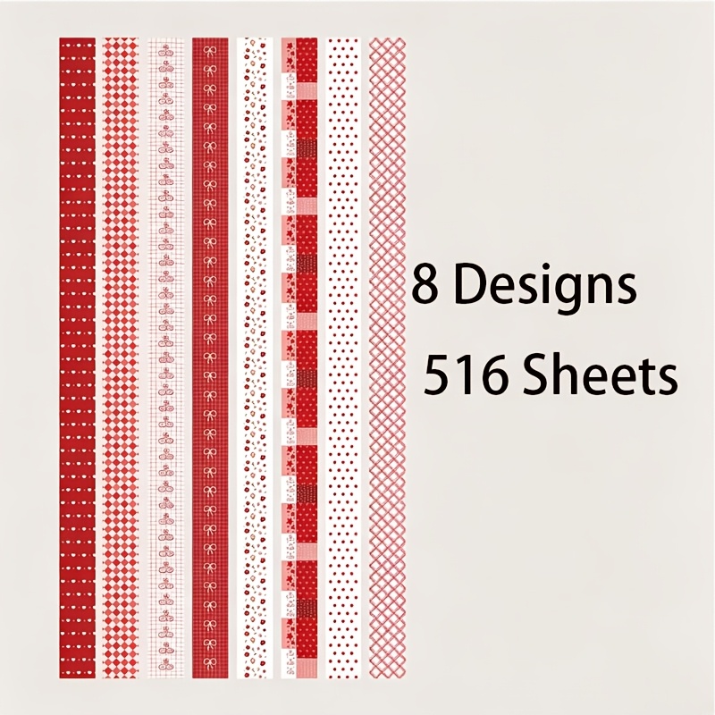 TEMU 516 pezzi Natale Borgogna Cuore Stella Origami - Carta Colorata Stella - 8 Stili Multicolore, Pu簷 Scrivere - Stella , Decorazione a e Carta per