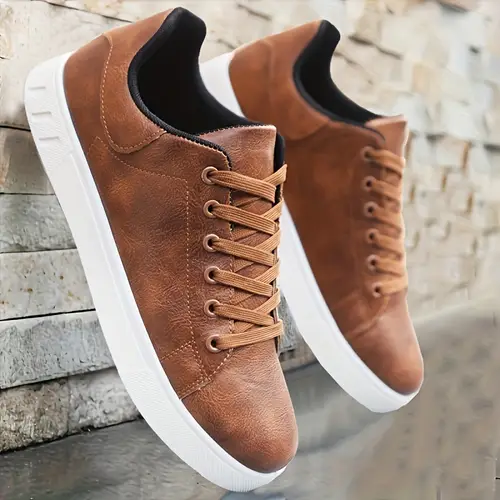 mens fashion skate shoes comfortable non slip lace canvas sneakers suitable for mens outdoor activities