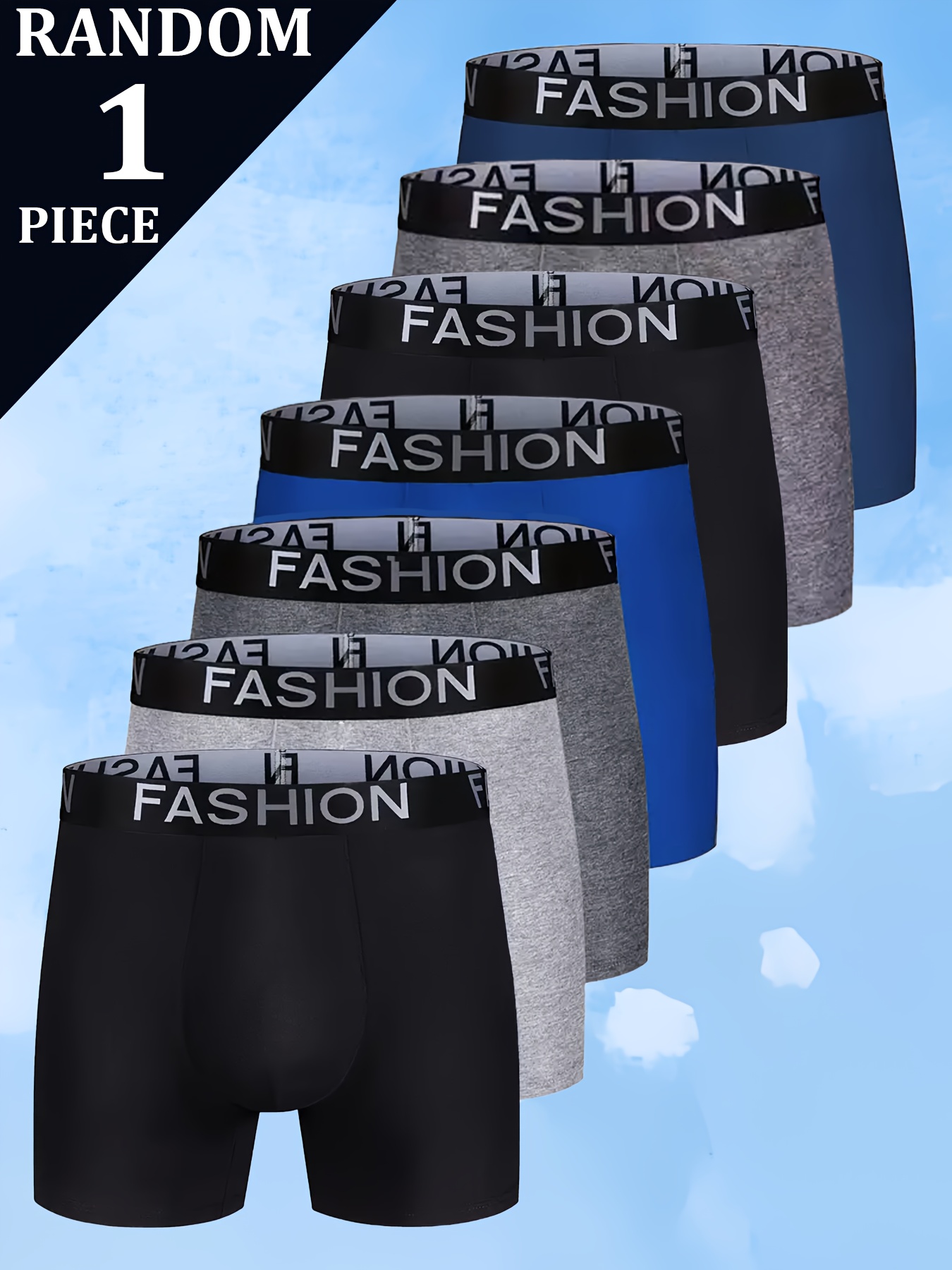 1-Pack Men'S Boxer Briefs - Minimalist Everyday Underwear, Soft Stretch Fabric, Everyday & Formal Wear - Bulk Pack for Convenience - Compatible with Standard Boxer Briefs, Comfortable Undergarments, Simple Design, Breathable Material, Multipack Undergarments, Daily Essentials