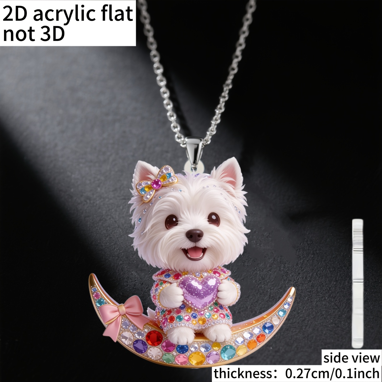 Women's West Highland Terrier Acrylic Pattern Necklace