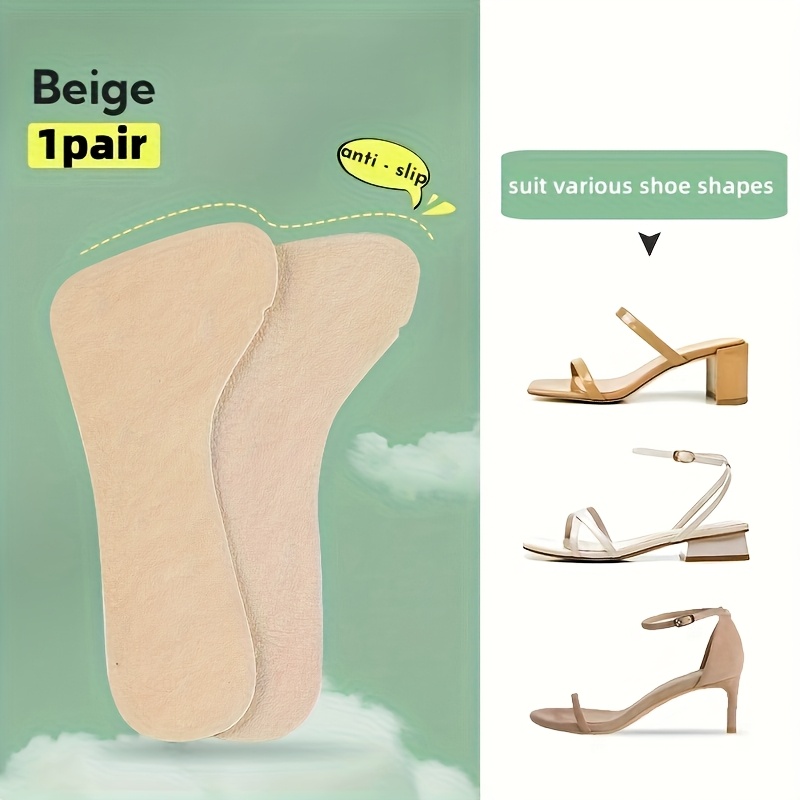 TEMU A Pair Of Self - Adhesive And Anti - Slip Insoles. Suitable For High - Heel Shoes And Sandals, Offering , , And Anti - Slip Function. Keep - Ventilated And Free From Stickiness.