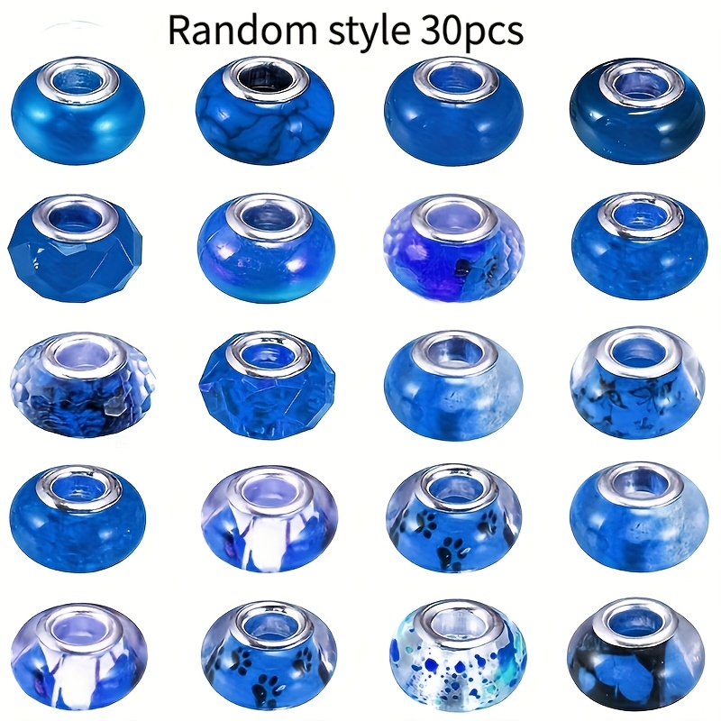 30pcs Large-hole European Beads for DIY Jewelry Making