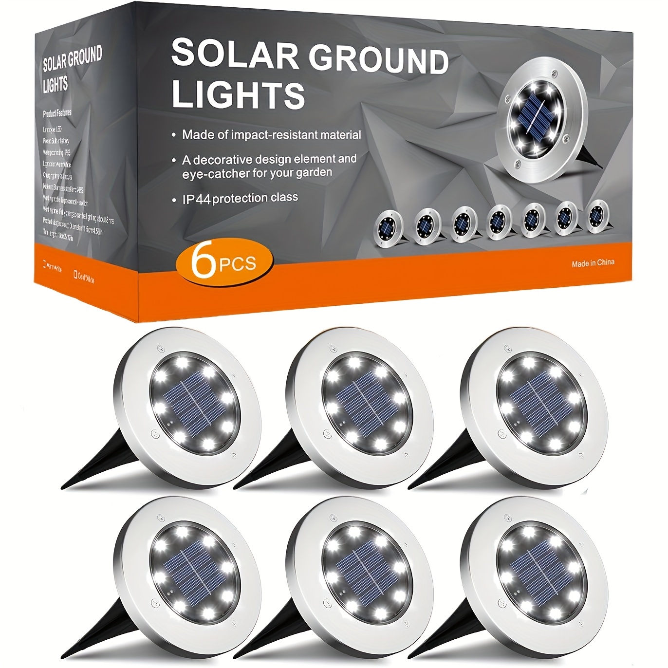 TEMU 18/16/6 Pack Solar Spot Lights, Outdoor Ip44 Waterproof, Solar Garden Lights, Landscape Lighting For Sidewalk Driveway Patio Backyard Sidewalk (cool White)