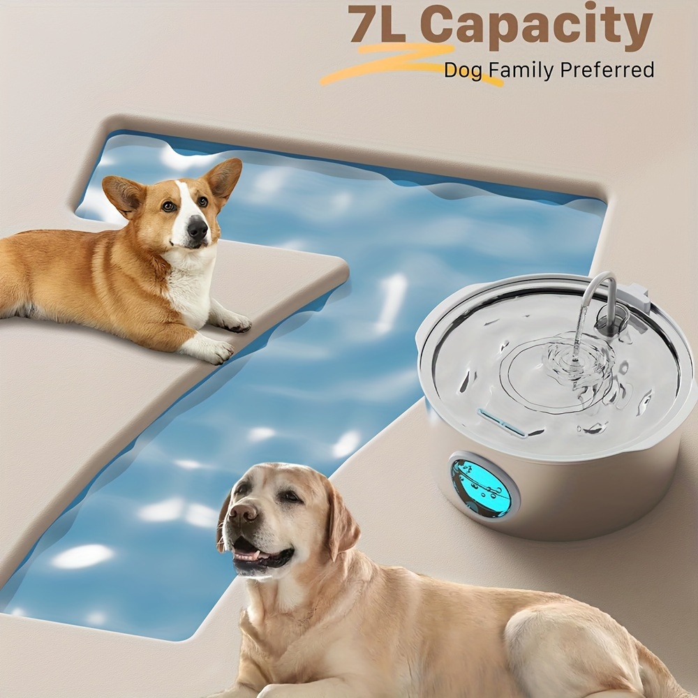 Ultimate 1.85gal Large Capacity Smart 304 Stainless Steel Dog Water Fountain - Automatic Pet Water Dispenser with Window, USB-Powered, No 5V 1A Plug, Replace Filter Chip & Clean Pump Monthly, Durable & Easy-Clean Design for Dogs & Cats, Dog Water Fountain, Cat Water Fountain, Modern Pet Accessory, Easyclean Material, Without Battery, Water Bowl for Dogs, Cat Fountain, Dog Water Dispenser, Cat Fountain Water 9 Ultimate 1.85gal Large Capacity Smart 304 Stainless Steel Dog Water Fountain - Automatic Pet Water Dispenser with Window, USB-Powered, No 5V 1A Plug, Replace Filter Chip & Clean Pump Monthly, Durable & Easy-Clean Design for Dogs & Cats, Dog Water Fountain, Cat Water Fountain, Modern Pet Accessory, Easyclean Material, Without Battery, Water Bowl for Dogs, Cat Fountain, Dog Water Dispenser, Cat Fountain Water - Image 9