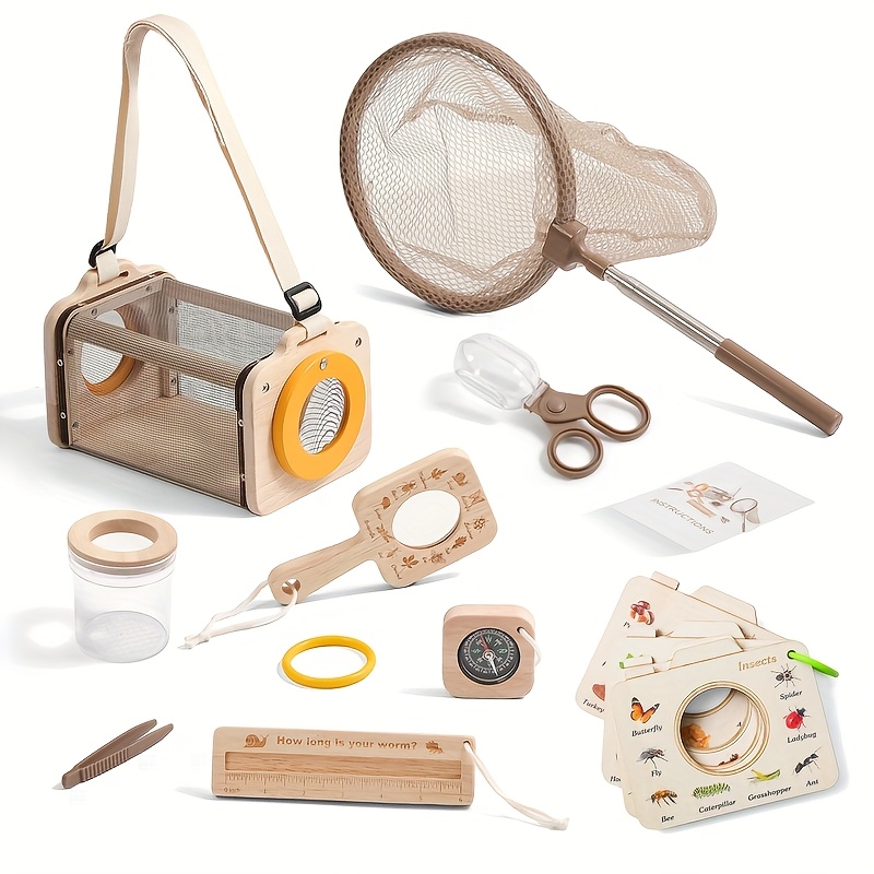 Image of Outdoor Ecological Learning Toys For Children, Insect Exploration Wooden Books, Natural Plant Observation Boards, Parent-child Outdoor Adventure Toys, Christmas Gifts
