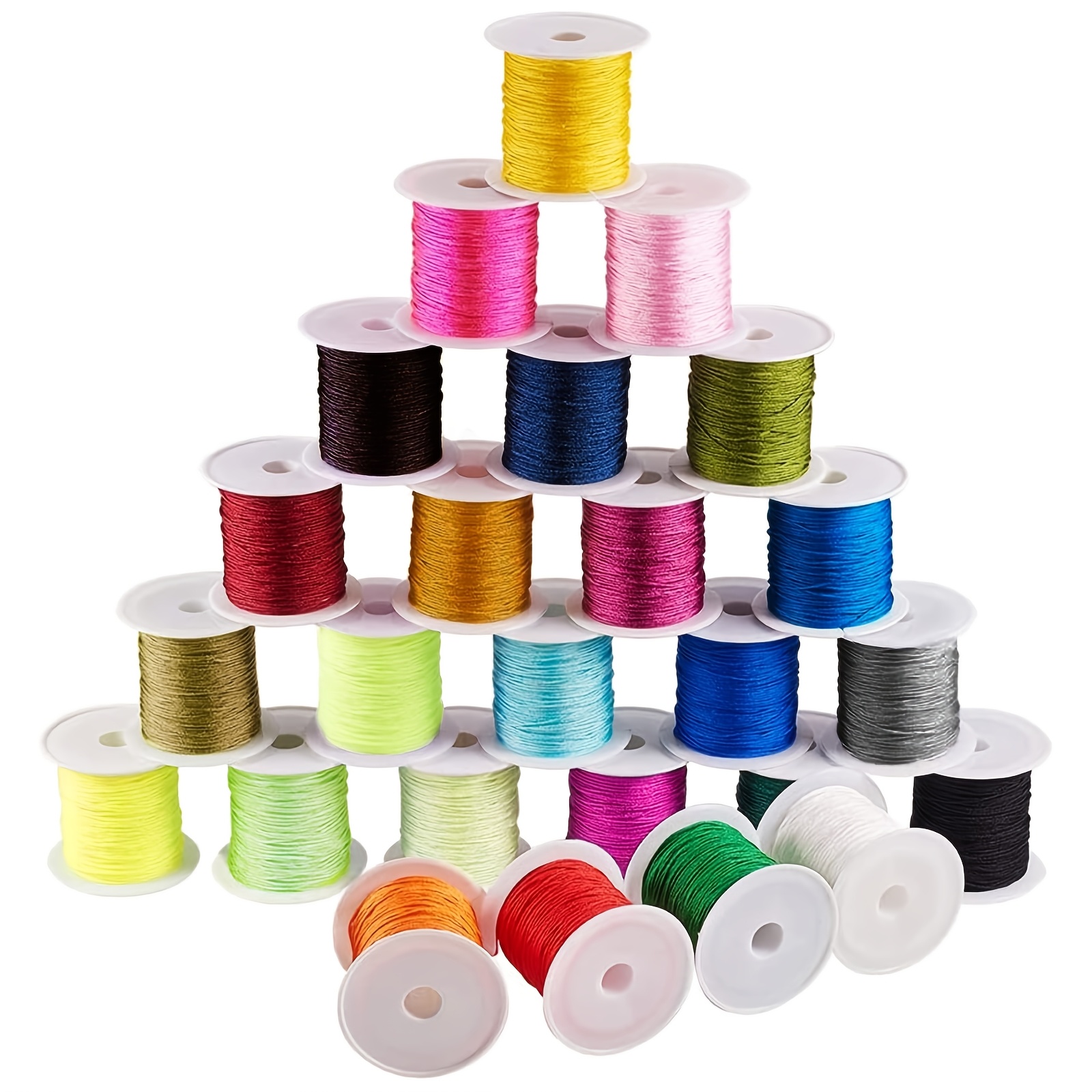 

250m Set, 25 Rolls 0.8mm Chinese Knotting String, Beading Thread For Diy Bracelets, Necklaces, Jewelry Making, Craft Supplies, Inelastic, Assorted