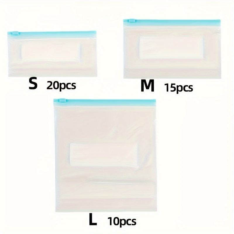 45 шт. многоразовые пакеты для хранения продуктов с слайд-блокировкой - герметичные, устойчивые к запаху морожечные пакеты для фруктов, овощей и зерновых -   для организации домашней кухни подробные сведения 4