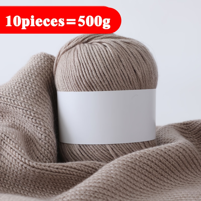 E-shop 10er Set Luxus-Mischgarn - 10 weiche Webgarnen [ca. 500G/10 Knäuel pro Packung], geeignet für Pullover, Babydecken- und Schalprojekte, 50G pro